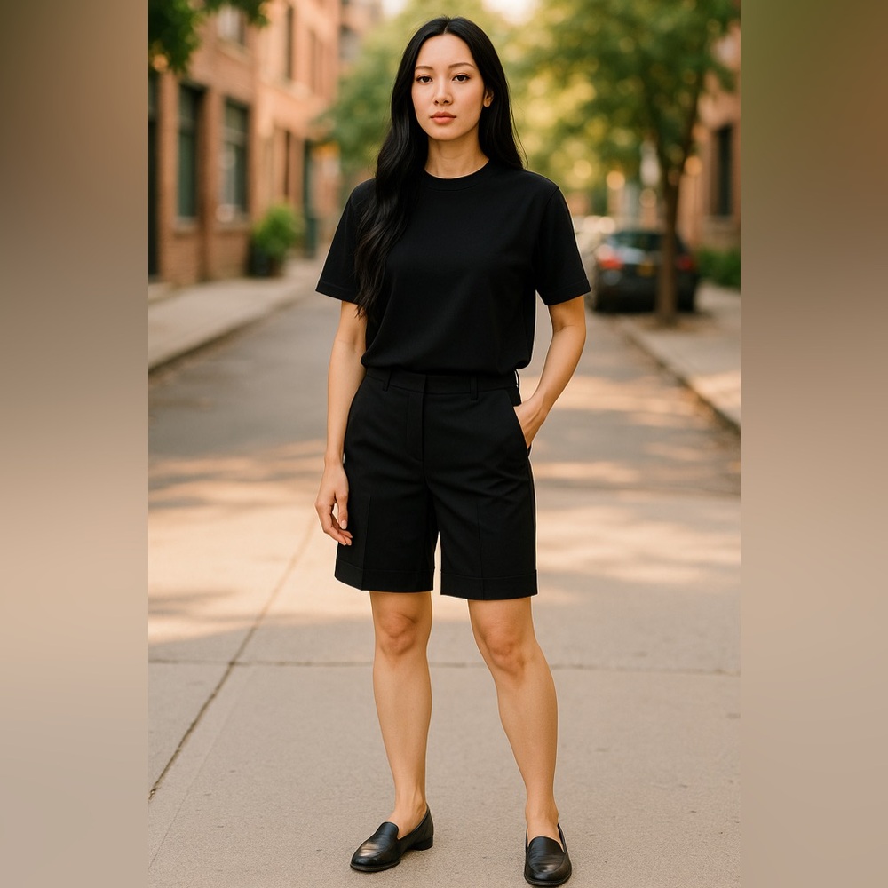 Ann Taylor Loft Black Dress Bermuda /Boardwalk Shorts Sz 0P petite